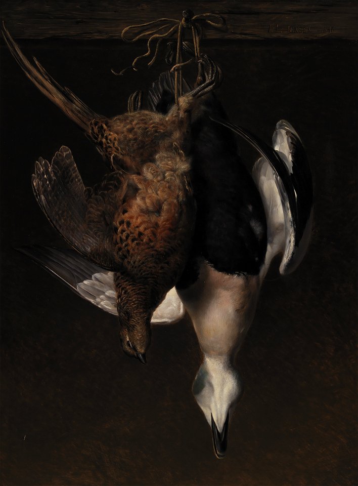J.L. Jensen - Game. A Pheasant and an Eider - KMS8624 - Statens Museum for Kunst