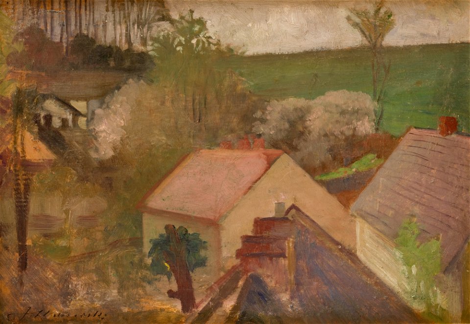 Jacek Malczewski - Countryside Landscape with Houses - MNK II-b-1608 - National Museum Kraków
