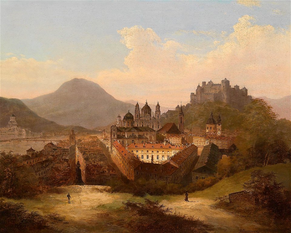 J Wilhelm Jankowsky Blick auf Salzburg