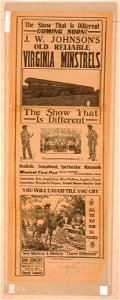 J.W. Johnson's Old Reliable Virginia Minstrels the show that is different. LCCN2014636996