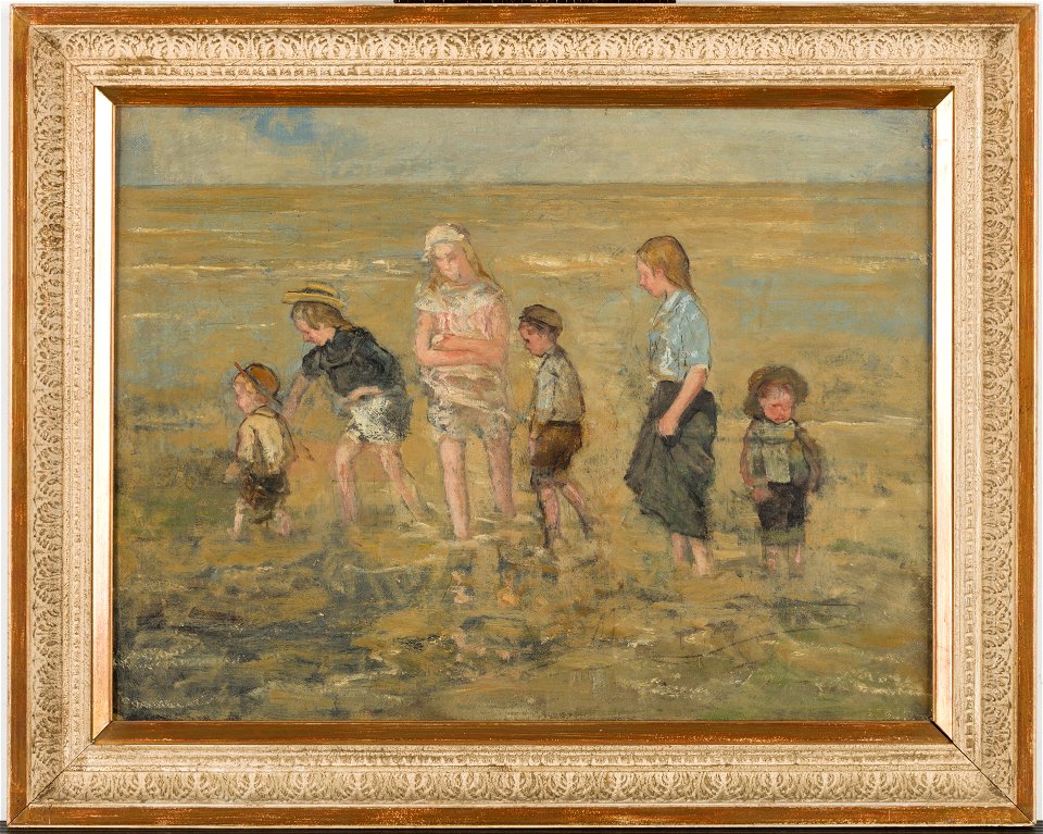 J.A. de Jonge - Pootjebaden aan het strand - AB788 - Instituut Collectie Nederland