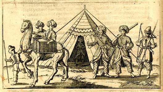 Jacob Breuning, his companion Carlierde Pinon, and their escorts setting off to Mount Sinai (from Cairo) - Breuning Von Buchenbach Hans Jacob - 1612