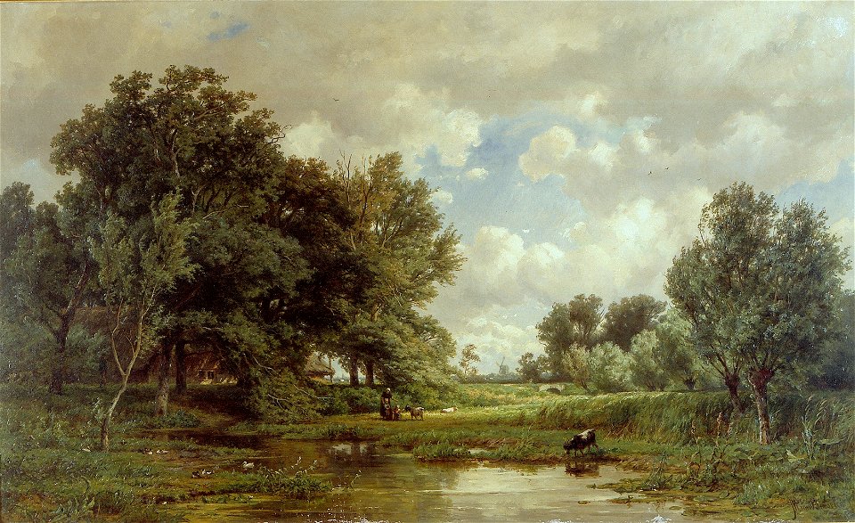 J.W. van Borselen - Landschap in de buurt van Schoonhoven - B57 - Cultural Heritage Agency of the Netherlands Art Collection