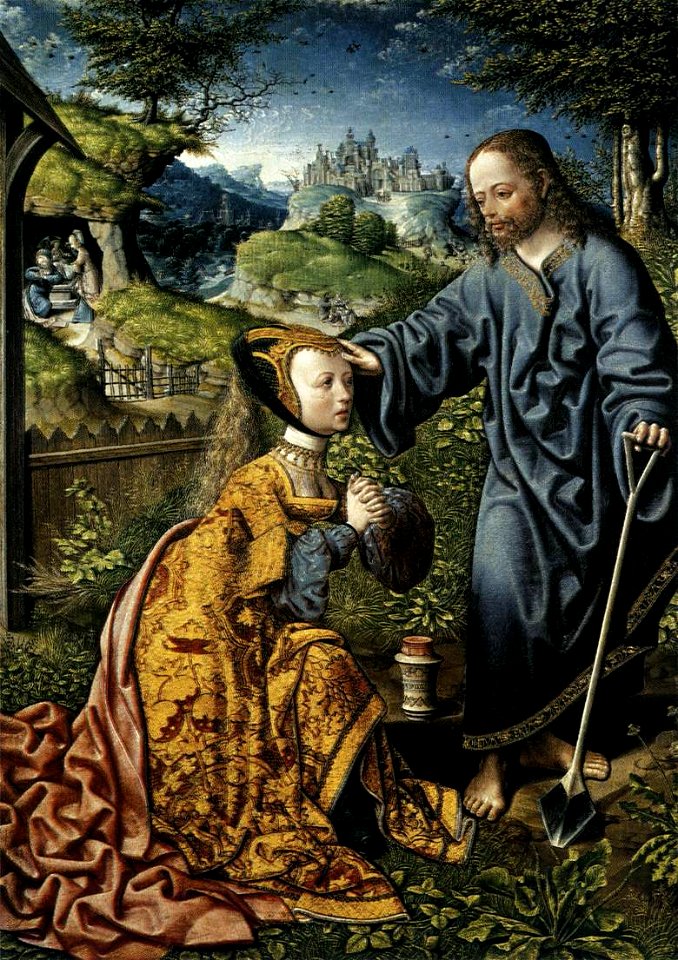 Jacob Cornelisz. van Oostsanen - Christ Appearing to Mary Magdalen as a Gardener - WGA05260