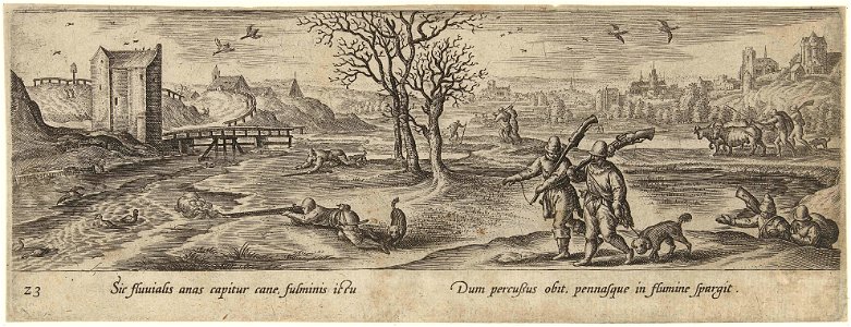 Jacht op watervogels in de winter