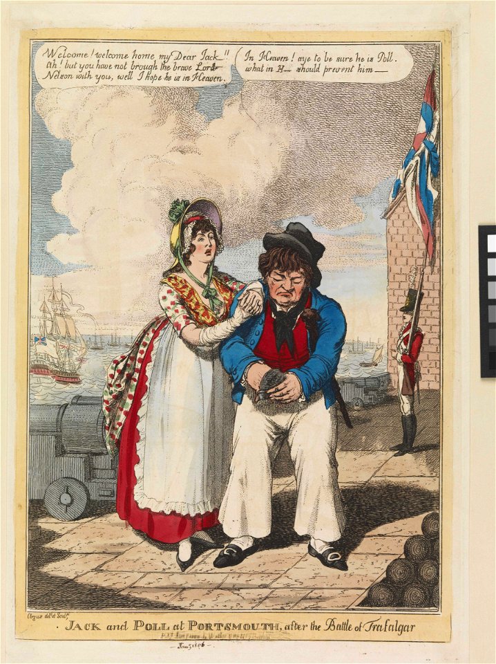 Jack and Poll at Portsmouth, after the Battle of Trafalgar (caricature) RMG PX8563