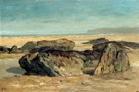 J.H.L. de Haas - Rotsblokken op het strand - R672 - Cultural Heritage Agency of the Netherlands Art Collection