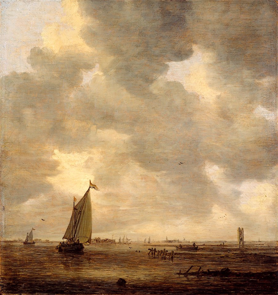 J.J. van Goyen - Gezicht op de Westerschelde met de toren van Bath - NK2452 - Cultural Heritage Agency of the Netherlands Art Collection