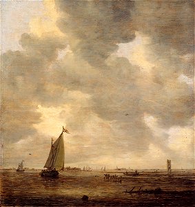 J.J. van Goyen - Gezicht op de Westerschelde met de toren van Bath - NK2452 - Cultural Heritage Agency of the Netherlands Art Collection