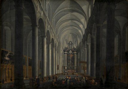 Jacob Balthasar Peeters - Interior of the Jesuit Church in Bruges - KMSsp303 - Statens Museum for Kunst. Free illustration for personal and commercial use.