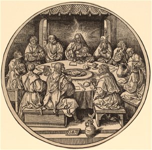 Jacob Cornelisz van Oostsanen after Albrecht Dürer - The Last Supper. Free illustration for personal and commercial use.