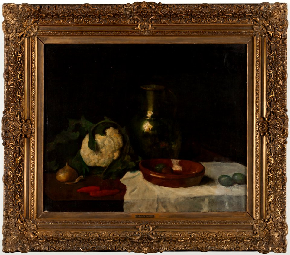 J.S.H. Kever - Stilleven met groenten en koperen kan - E40 - Cultural Heritage Agency of the Netherlands Art Collection