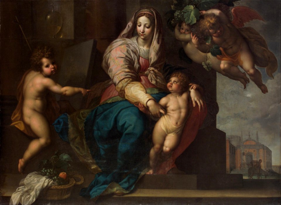 Jacob de Backer - Madonna and Child with Saint John