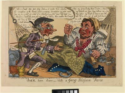 Jack, hove down - With a Grog Blossom Fever (caricature) RMG PW4157