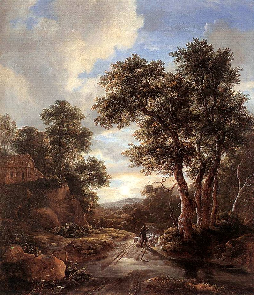 Jacob Isaacksz. van Ruisdael - Sunrise in a Wood - WGA20504