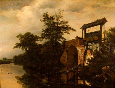Jacob Isaaksz. van Ruisdael - Het verlaat (de schutsluis) - 0433 - Rijksmuseum Twenthe