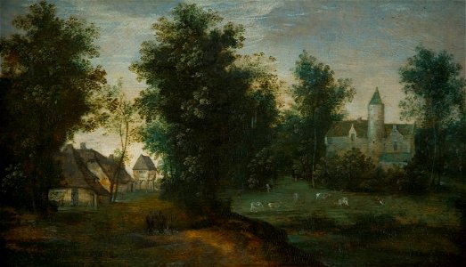Jacob Grimmer - Boomrijk landschap met gebouwen - 0063 - Rijksmuseum Twenthe