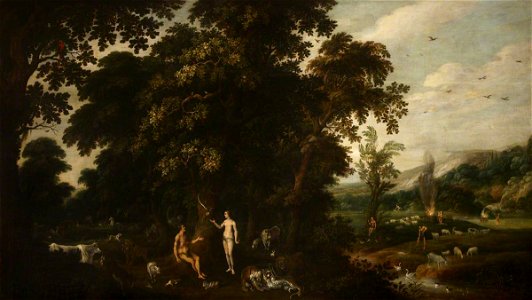 Jacob Bouttats (1660-1718) (attributed to) - Landscape with Adam and Eve - 247852 - National Trust