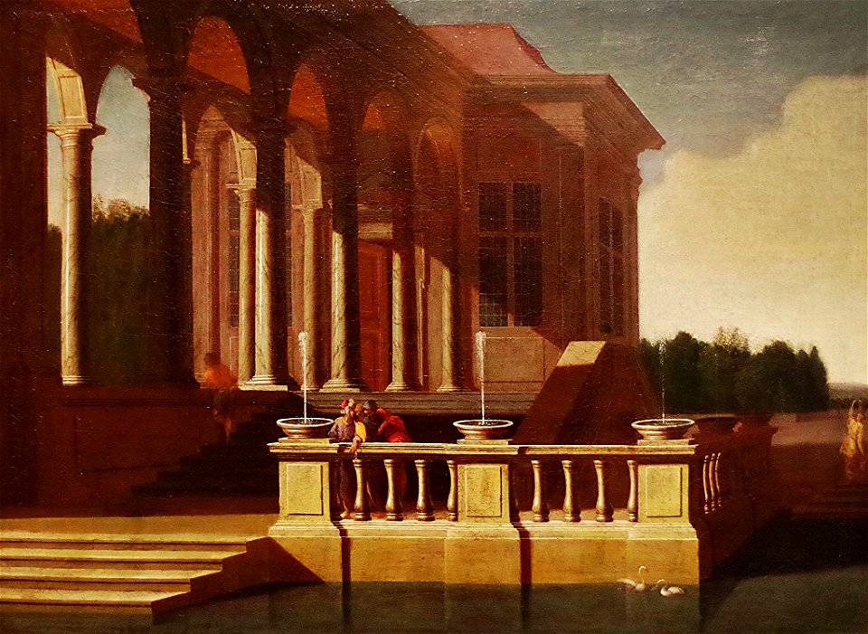 Jacob Ferdinand Saey - Imaginary castle complex with arcade and terrace