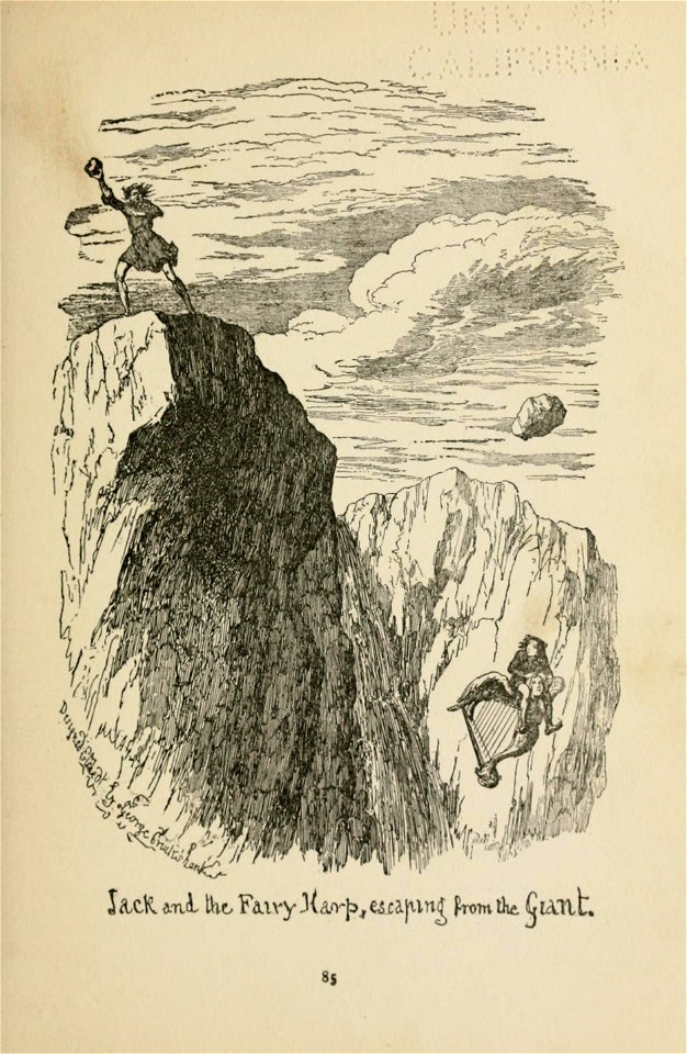 Jack and the Fairy Harp Escaping From the Giant