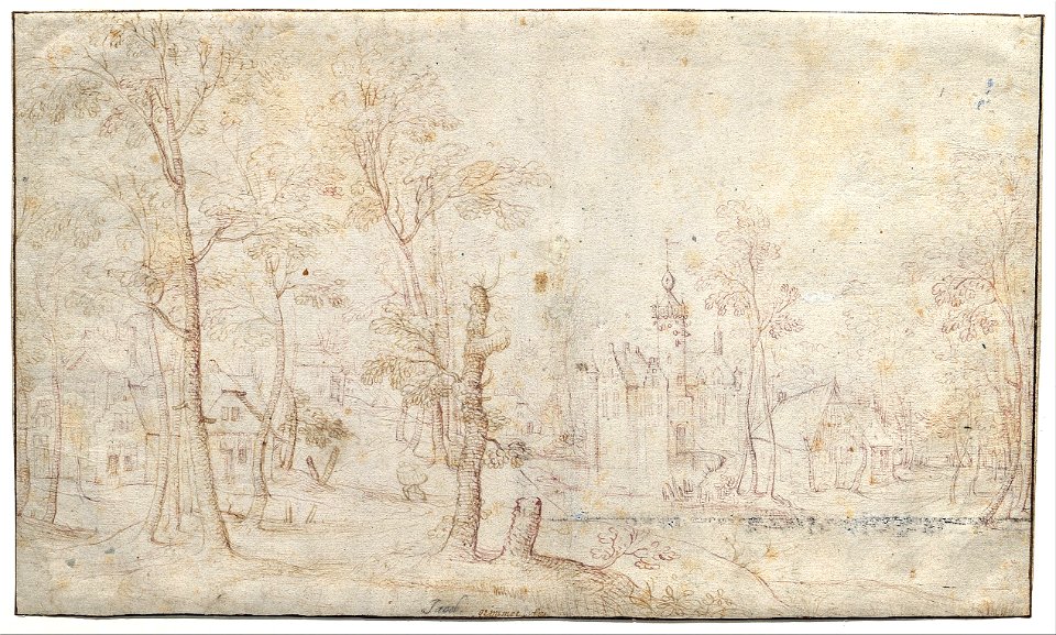 Jacob Grimmer - Moated Castle and Village - Google Art Project