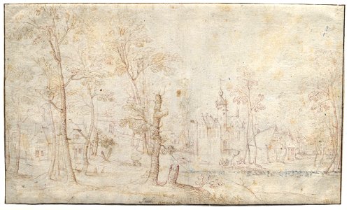 Jacob Grimmer - Moated Castle and Village - Google Art Project