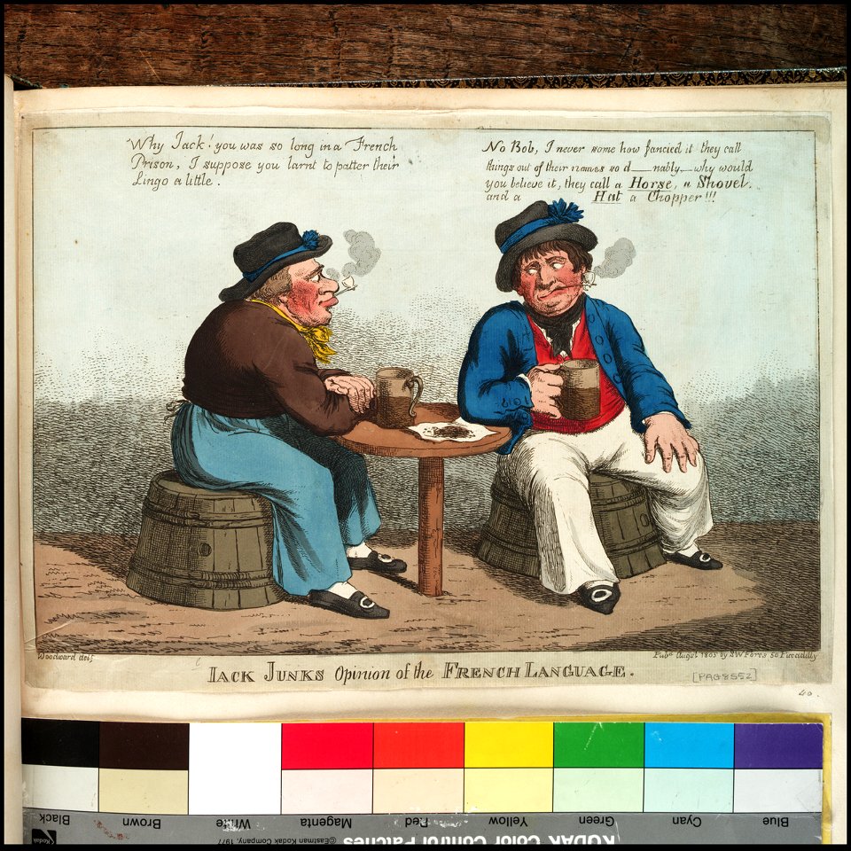 Jack Junk's Opinion of the French Language (caricature) RMG PX8552