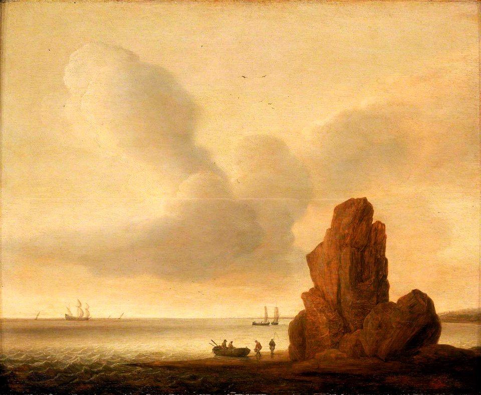 Jacob de Gruyter (1630-1681) - A Rock in a Calm Sea - BHC0852 - Royal Museums Greenwich