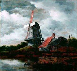 Jacob Isaaksz van Ruisdael - Landscape with a Farm House and Windmill - 53.352 - Detroit Institute of Arts. Free illustration for personal and commercial use.