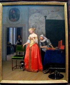 Jacob Ochtervelt - Lady with Servant and Dog, c. 1671-1673 - IMG 0725