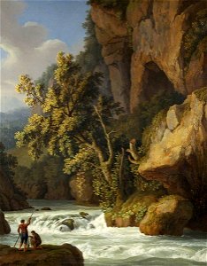 Jacob Philipp Hackert (1737-1807) - Rocky Landscape with Anglers - 732270 - National Trust
