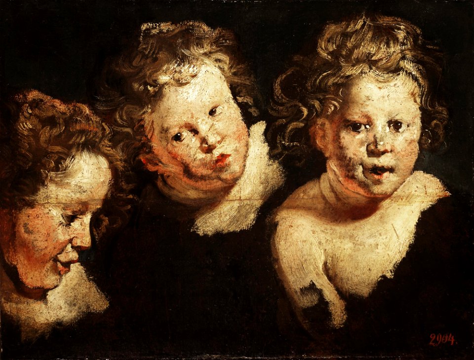 Jacob Jordaens - Three Studies of a Childs Head