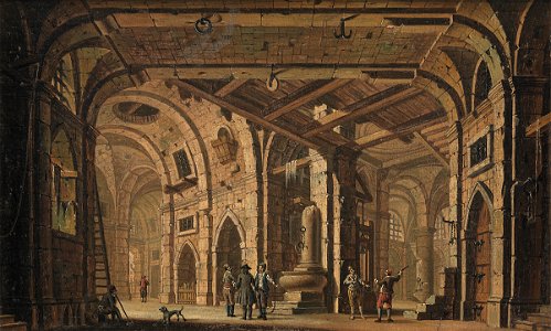 Jacob Fabris - Fængselsdekoration med fanger og fangevogtere - KMS8664 - Statens Museum for Kunst