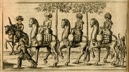 Jacob Breuning, his companion Carlier de Pinon, and their escorts on their way to Mount Sinai - Breuning Von Buchenbach Hans Jacob - 1612
