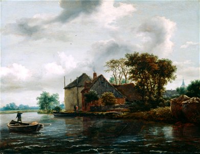 Jacob Isaaksz van Ruisdael - Farm and Hayrick on a River - 37.21 - Detroit Institute of Arts