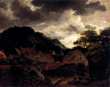 Jacob Isaacksz. van Ruisdael - Village at the Wood's Edge - WGA20478