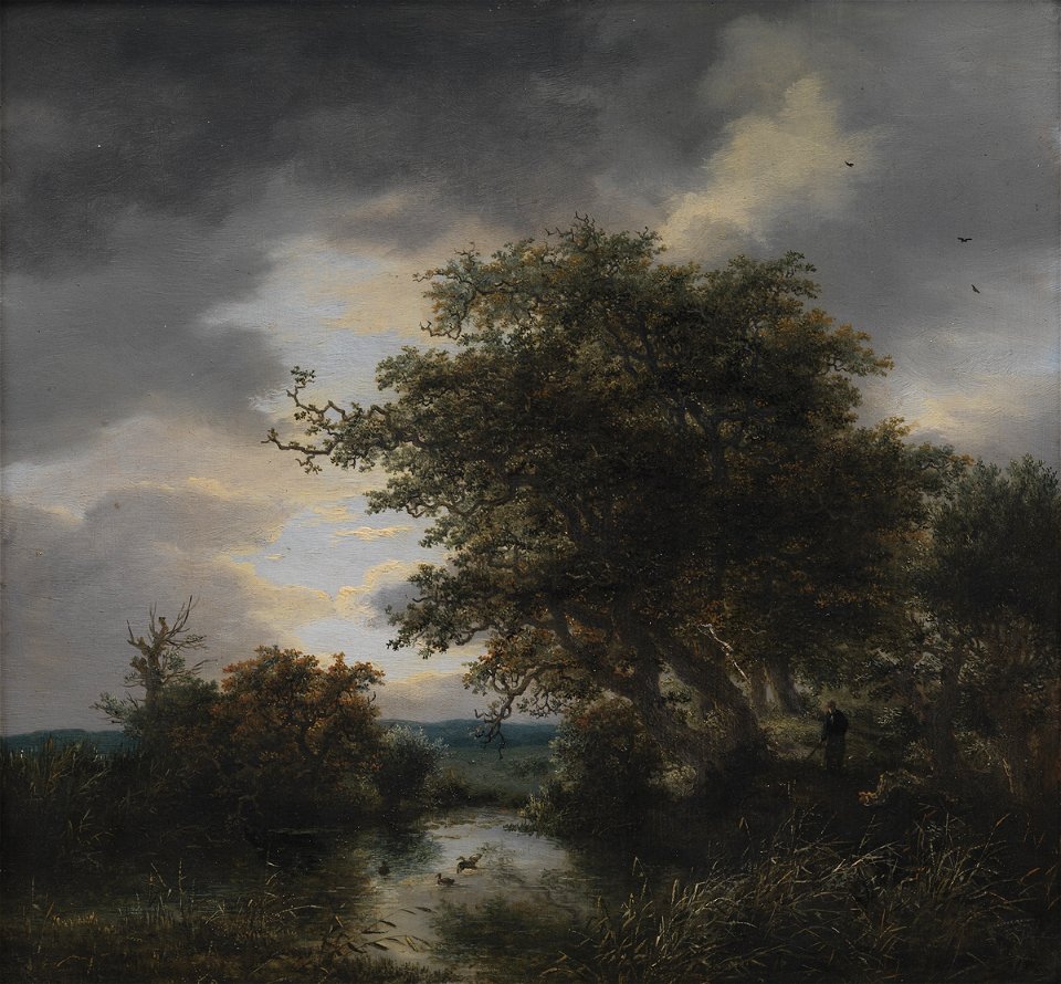 Jacob van Ruisdael - Oak Trees by a Pond