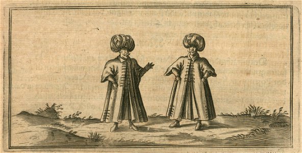 Jacob Breuning and his companion Carlier de Pinon in typical Greek and Albanian costumes (a combination of Greek and Tur - Breuning Von Buchenbach Hans Jacob - 1612