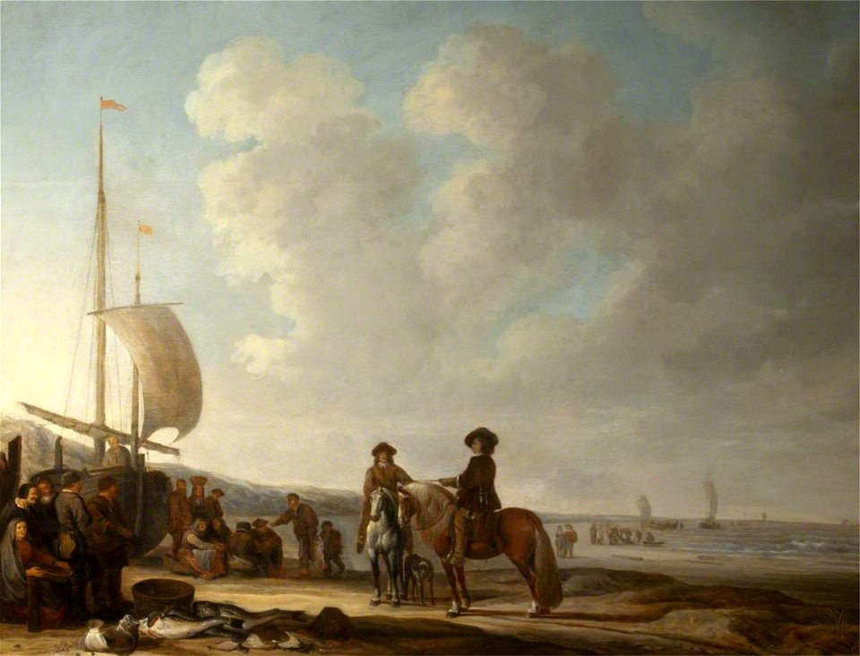 Jacob Esselens (1626-1687) - The Beach at Katwijk, South Holland, Netherlands - 591750 - National Trust