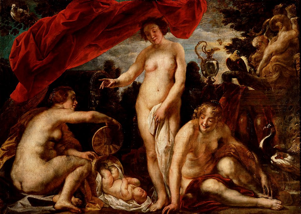 Jacob Jordaens, , Kunsthistorisches Museum Wien, Gemäldegalerie - Die Töchter des Kekrops finden den kleinen Erichthonios - GG 6488 - Kunsthistorisches Museum