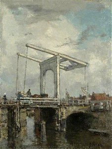 Jacob Maris - The drawbridge - NG2710 - National Gallery. Free illustration for personal and commercial use.