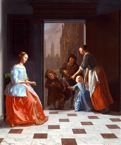 Jacob Ochtervelt - Street Musicians at the Door - 162-1928 - Saint Louis Art Museum