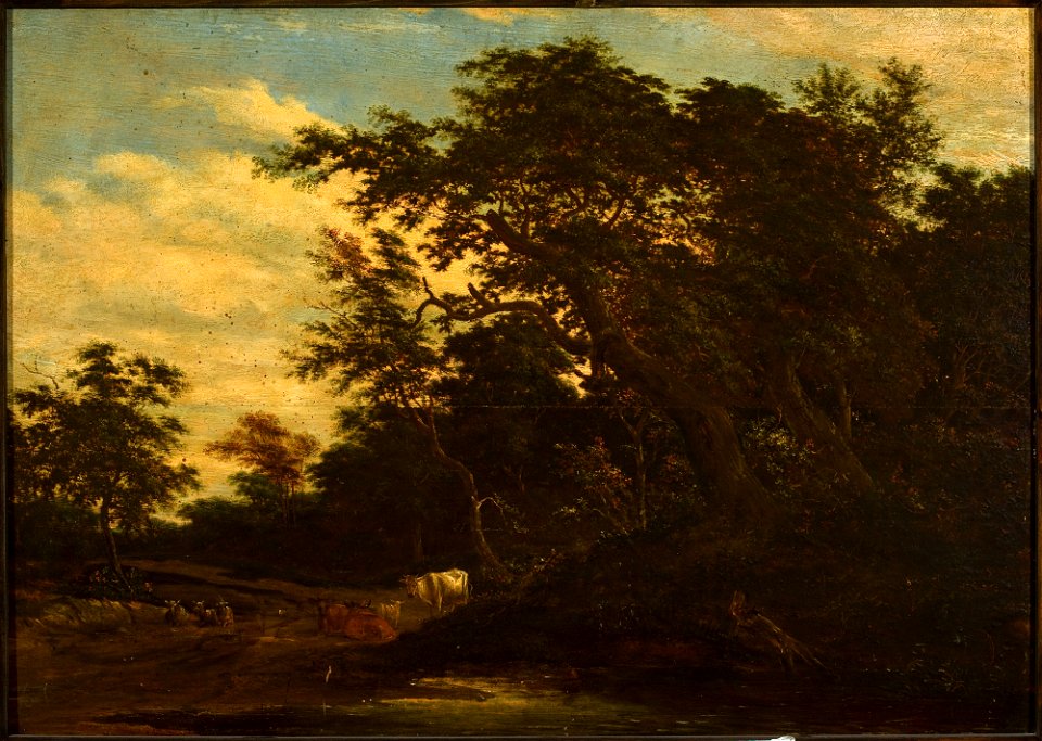 Jacob Salomonsz. van Ruysdael - Landscape with a creek and cattle - M.Ob.1630 MNW - National Museum in Warsaw