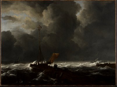 Jacob van Ruisdael - Rough Sea at a Jetty - Google Art Project
