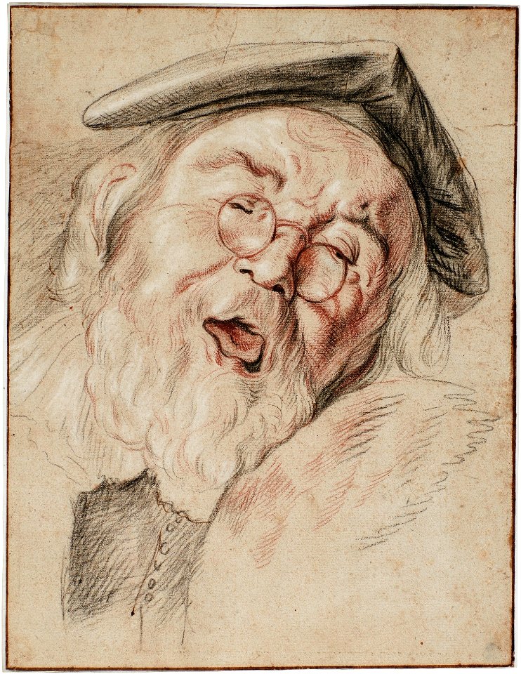Jacob Jordaens - Head of an old man singing