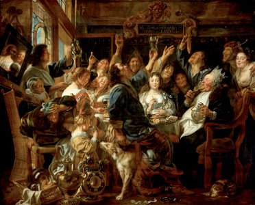 Jacob Jordaens, , Kunsthistorisches Museum Wien, Gemäldegalerie - Fest des Bohnenkönigs - GG 786 - Kunsthistorisches Museum