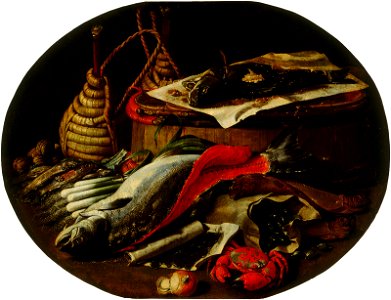 Jacob van der Kerckhoven - Ribe, pletenki, čebula in orehi