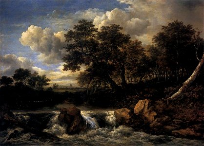 Jacob Isaacksz. van Ruisdael - Landscape with Waterfall - WGA20507. Free illustration for personal and commercial use.