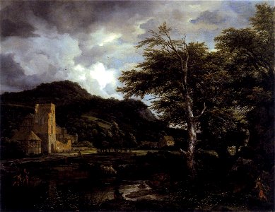 Jacob Isaacksz. van Ruisdael - The Cloister - WGA20481. Free illustration for personal and commercial use.