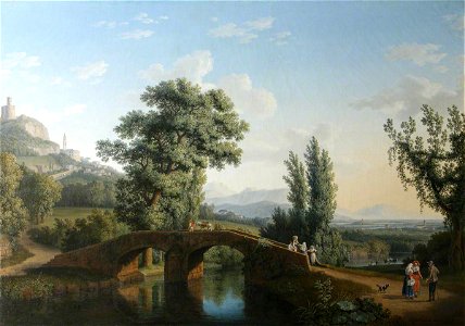Jacob Philipp Hackert (1737-1807) - Landscape with a Bridge, with a View of Monte Sarchio - 608954 - National Trust